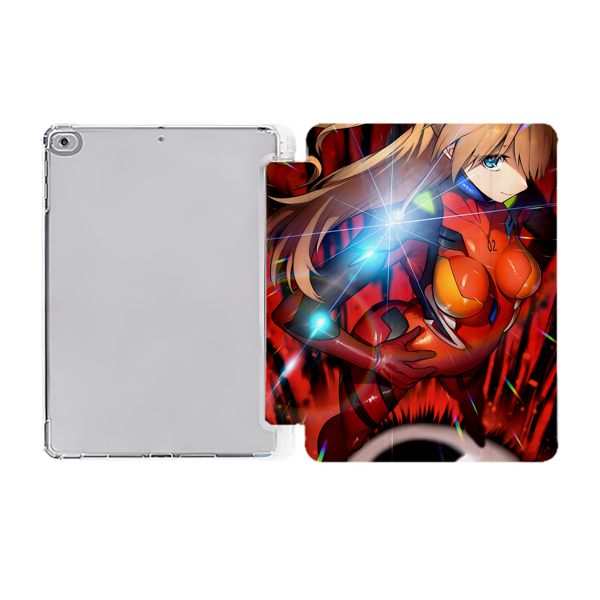 （画像用） EVA 新世紀エヴァンゲリオン IPad ケース ペン収納付き 三つ折りスタンド PUレザー×シリコン 対応機種9.5/10.5/10.9インチ